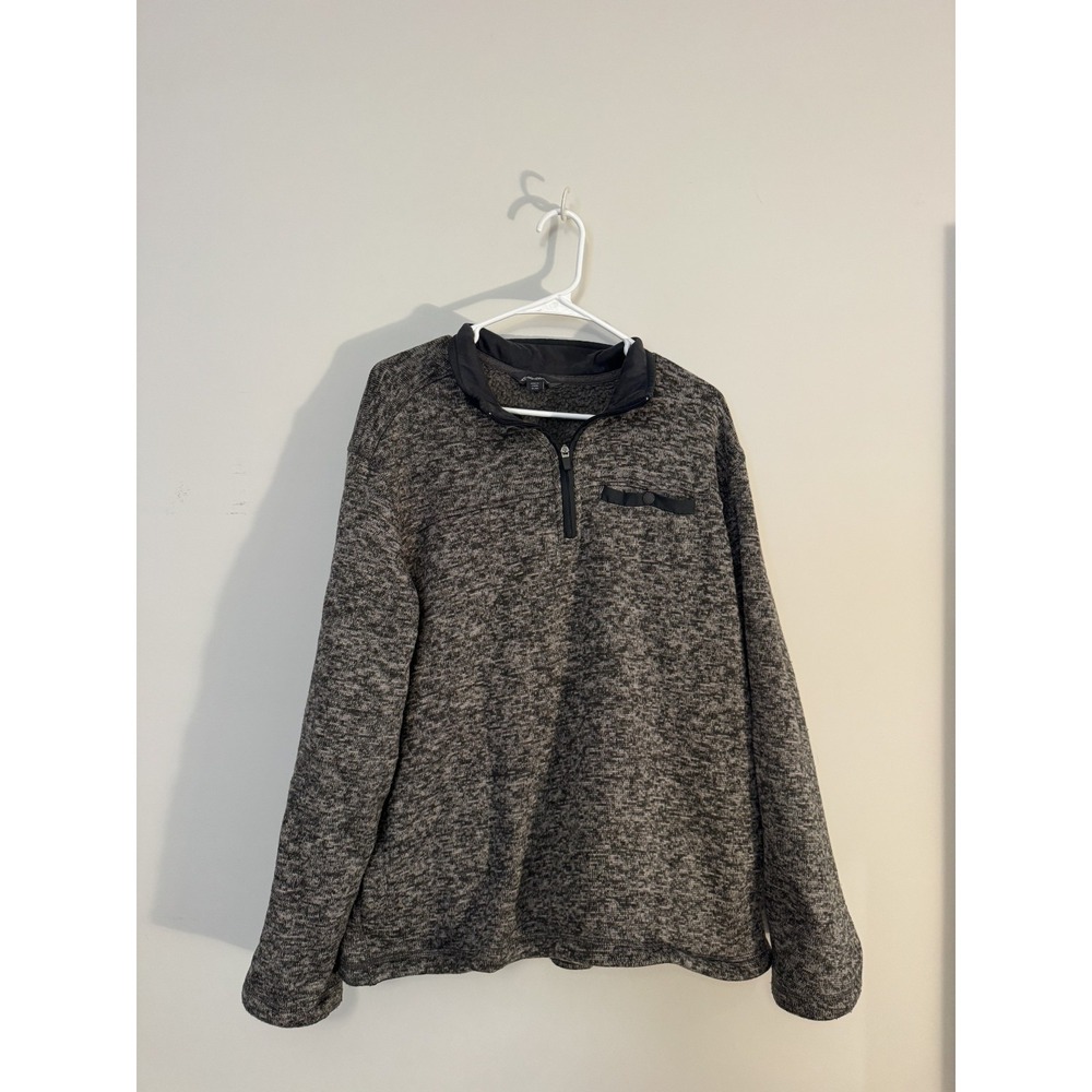 Eddie Bauer Men's Sweater Fleece Size XL Gray Quarter Zip